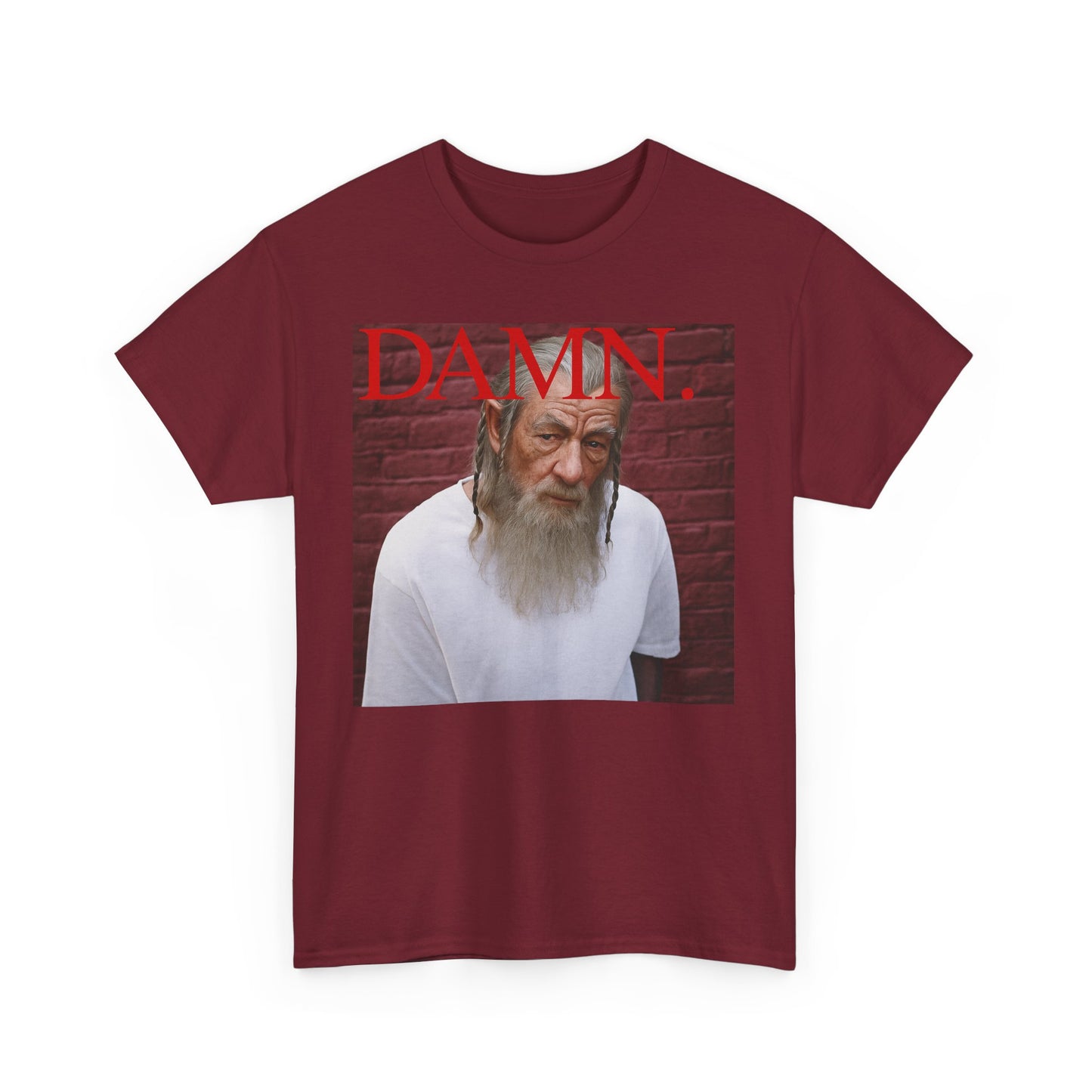 Damn | Gandalf Graphic Unisex Heavy Cotton Tee, Casual Streetwear, Comfortable Everyday Wear, Trendy Gift, Statement Tee, Hip-Hop Style