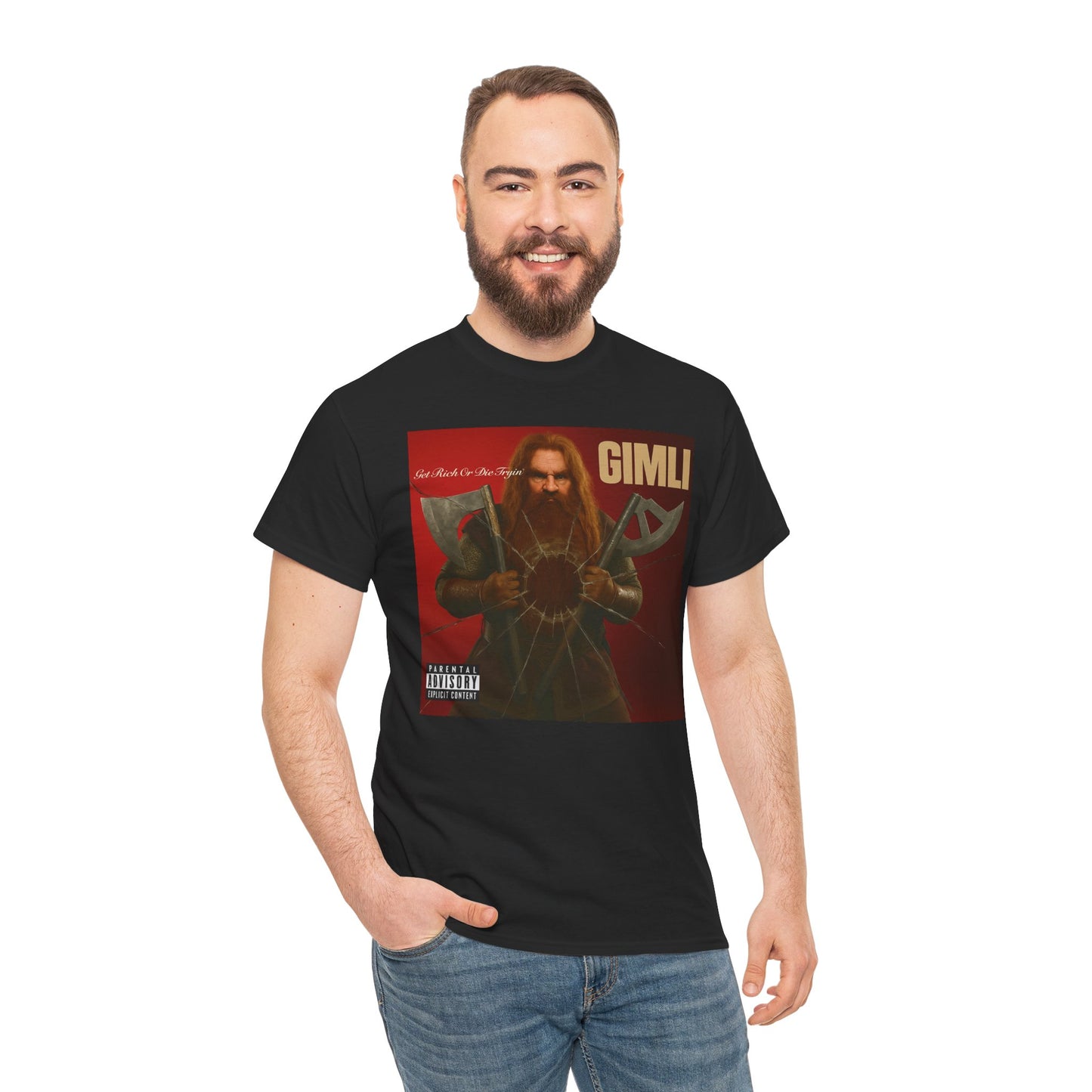 50 Cent | Gimli Graphic Tee, Fantasy T-Shirt, Unisex Cotton Shirt, Music Inspired Apparel, Gift for Cosplayers, Movie Lover Gear