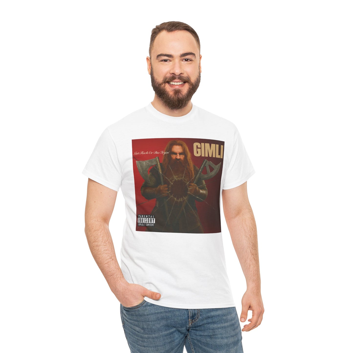 50 Cent | Gimli Graphic Tee, Fantasy T-Shirt, Unisex Cotton Shirt, Music Inspired Apparel, Gift for Cosplayers, Movie Lover Gear